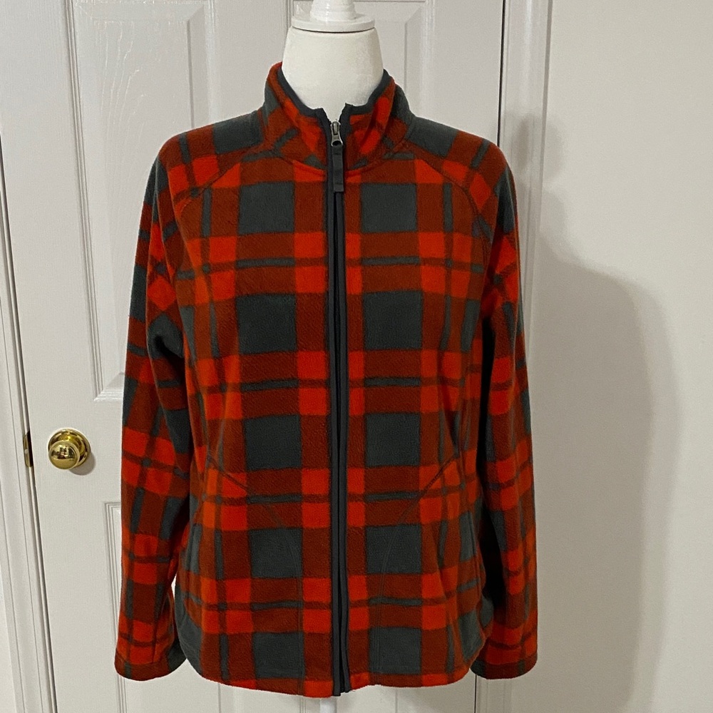 Warm Red Plaid Fleece Jacket